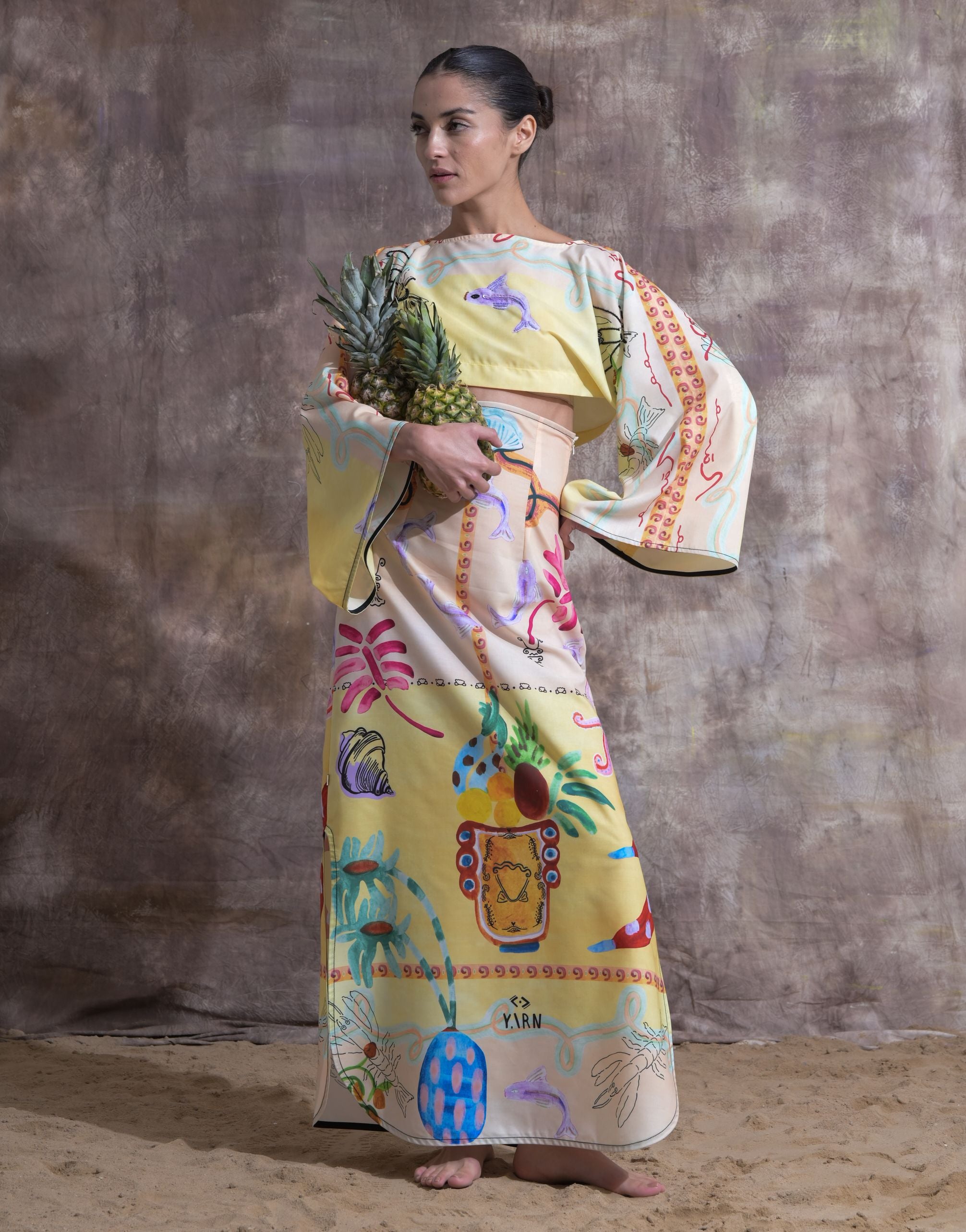 Fitted Sea Print Set - Look 14