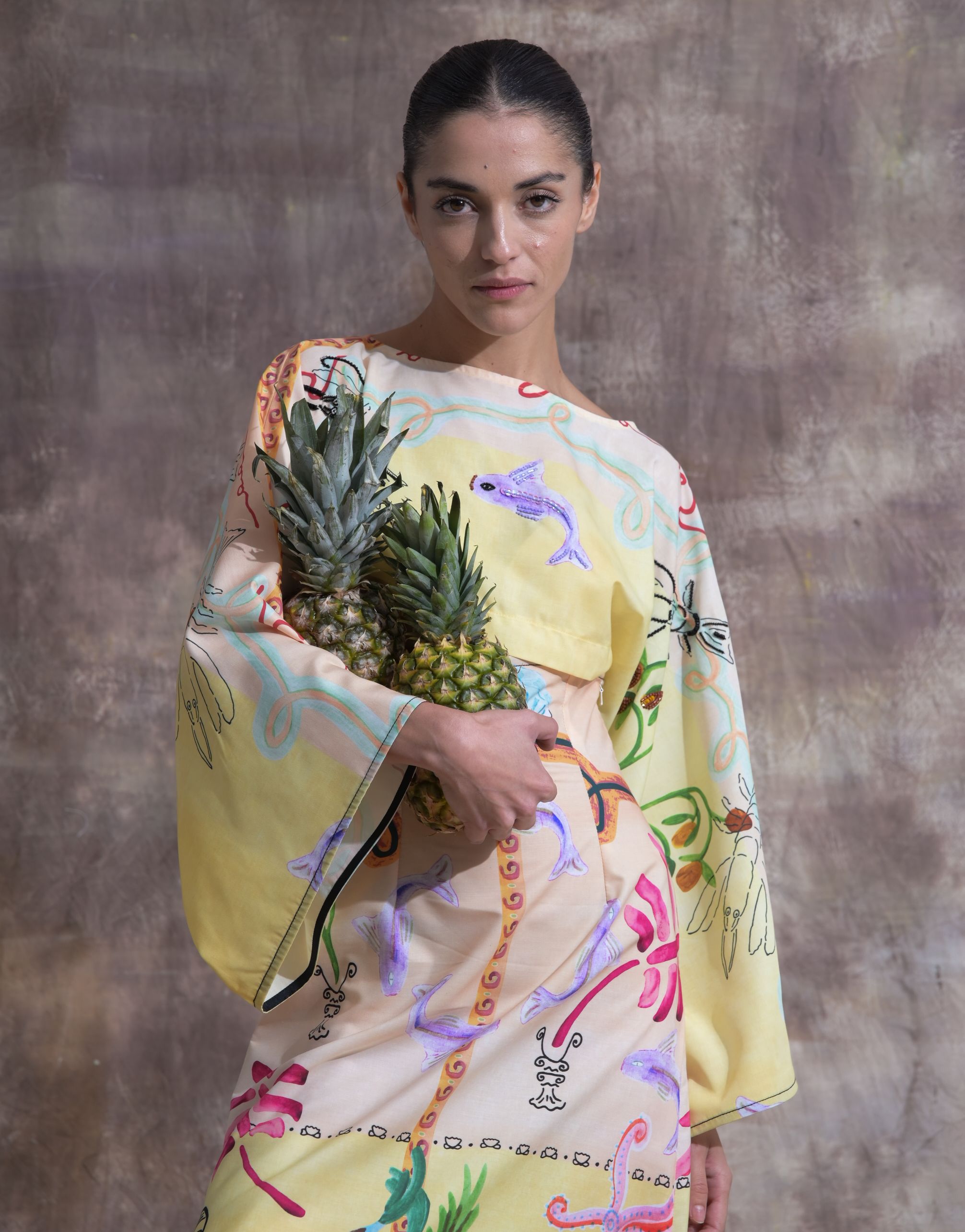 Fitted Sea Print Set - Look 14