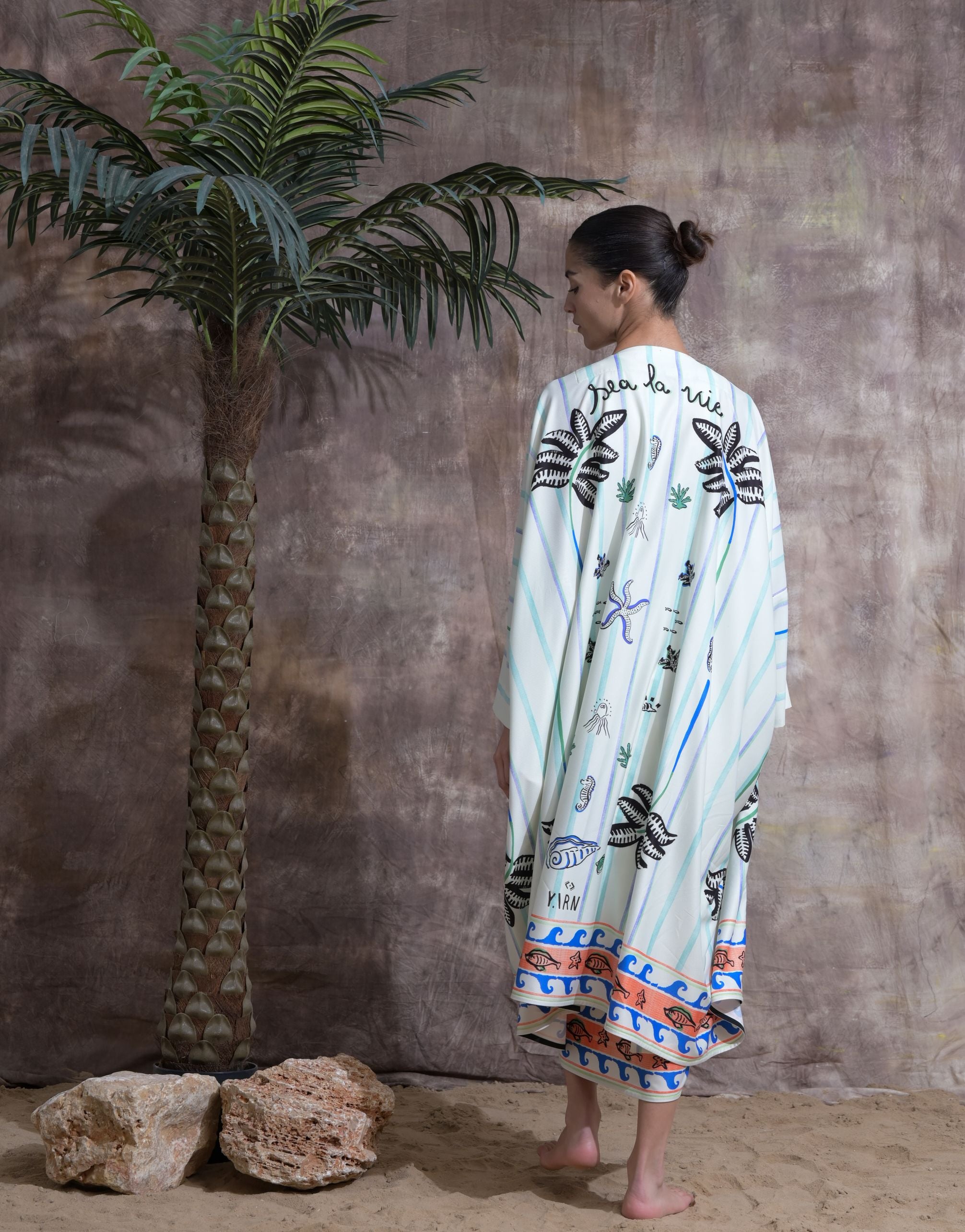 Crepe Print Wrap Set - Look 06